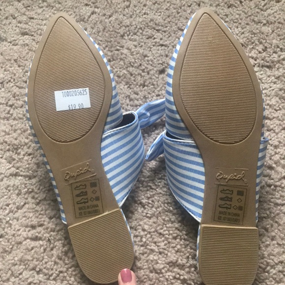 Blue and White Striped Mules - Picture 4 of 4